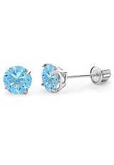 small lovable polished round solitaire white gold baby earrings
